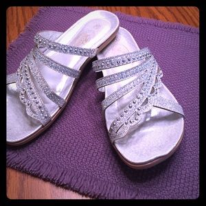 BOLARO SILVER rhinestone sandal
