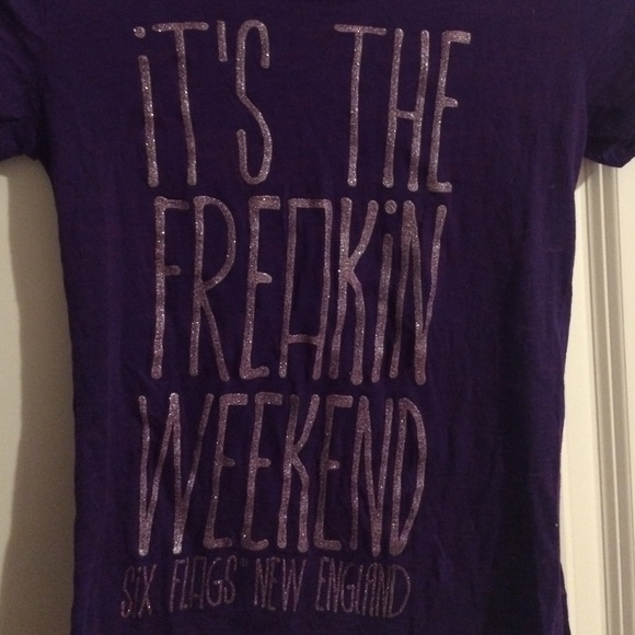 Purple sparkly silver glitter t-shirt, size small - Picture 2 of 2