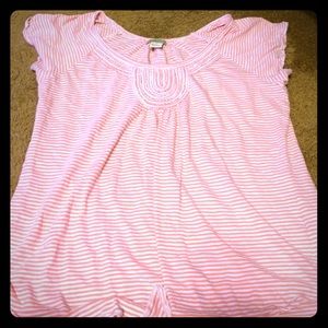 Coral and white lucky brand t shirt