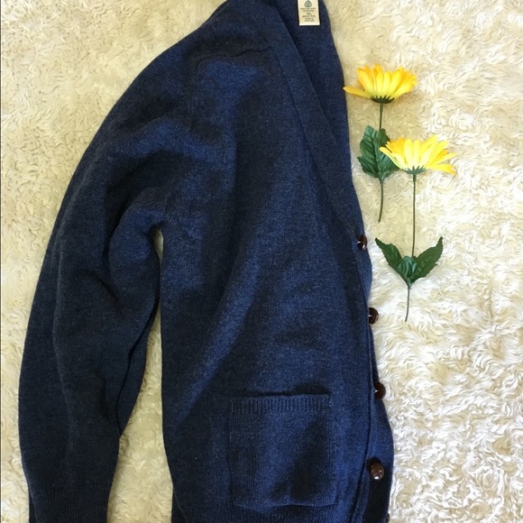 Oversized blue wool cardigan