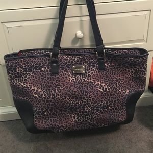 Adrienne Vittadini leopard print laptop work tote