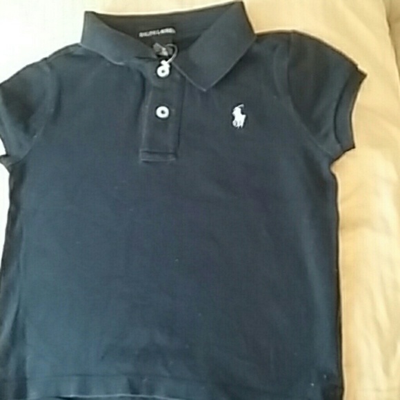Navy blue collard girls Ralph Lauren top