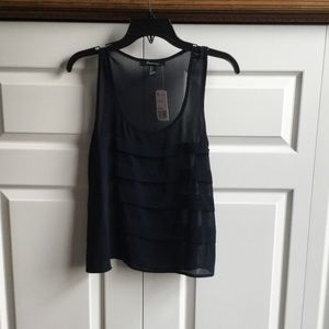 Forever 21 Tiered Navy Top