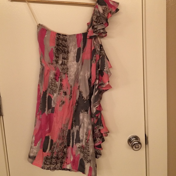 One Shoulder Ruffle Dress - Picture 3 of 3