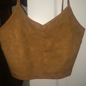suede cropped top