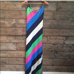 Colored striped maxi dress