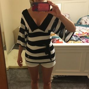 Baby Phat never worn black & white sweater