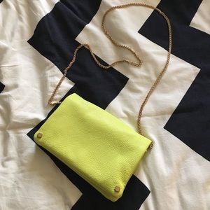 Chartreuse Clutch/Shoulder Strap Bag
