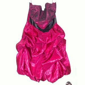 Maurices Red with Black Detail Bubble Hem Dress