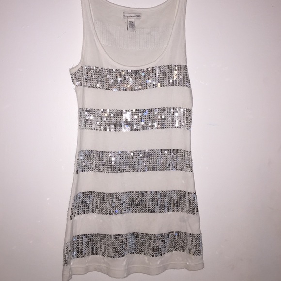 White sequin tank
