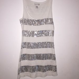 White sequin tank