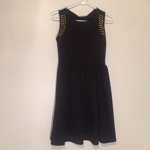 Black dress with gold studs