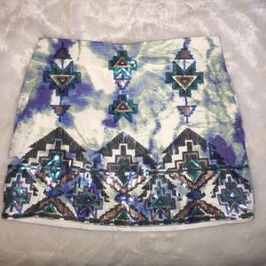 Brand new Express aztec sequin skirt