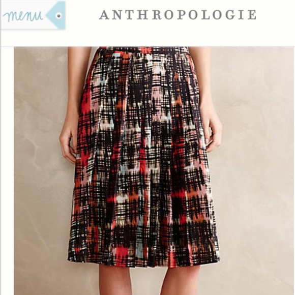 Anthropologie Fynn and Rose Abstracted Plaid Skirt
