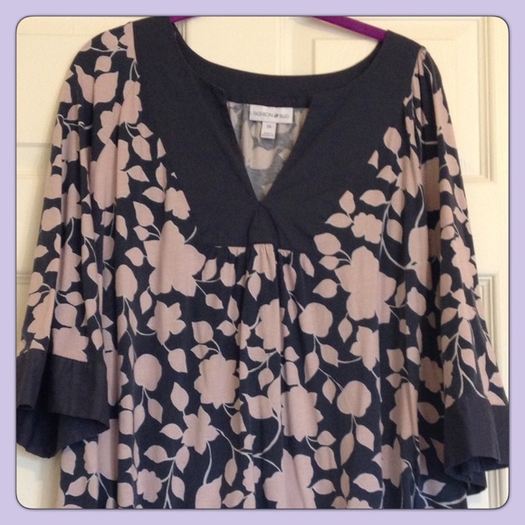 Blue with pink flowers tunic