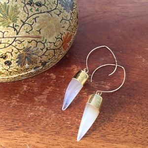 Vanilla Agate Tusk Earrings