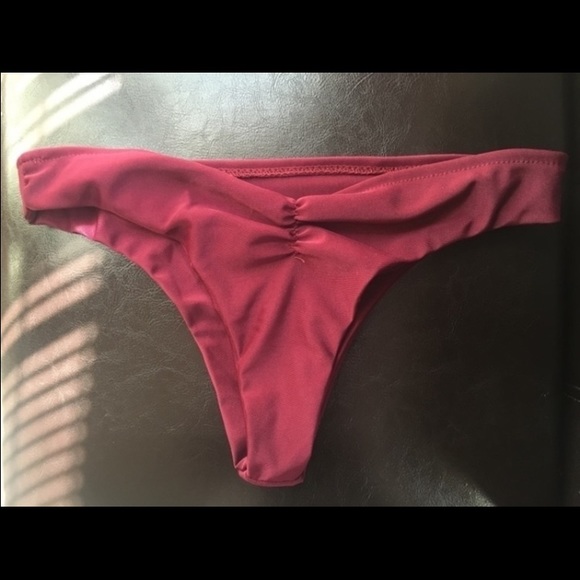 New Burgundy Scrunch Butt Cheeky Bikini