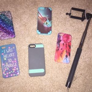 iPhone 5/5s cases and selfie stick