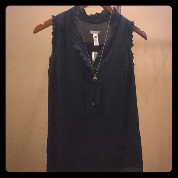 J. Crew black silk sleeveless Top