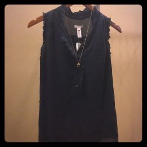 J. Crew black silk sleeveless Top