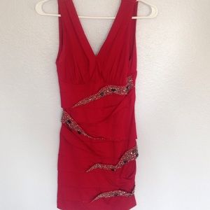 Red sequined Dress