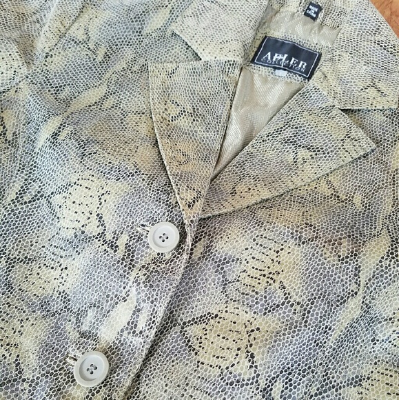 NWT Adler Collection Leather Snakeskin Print M - Picture 2 of 4