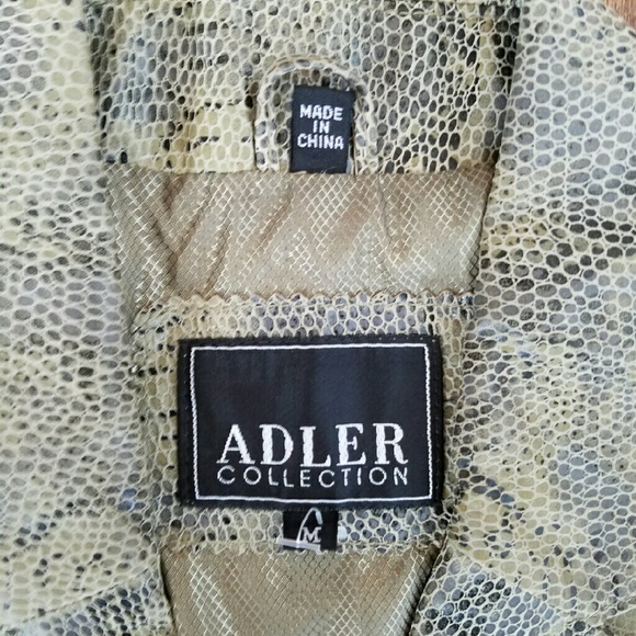 NWT Adler Collection Leather Snakeskin Print M - Picture 3 of 4