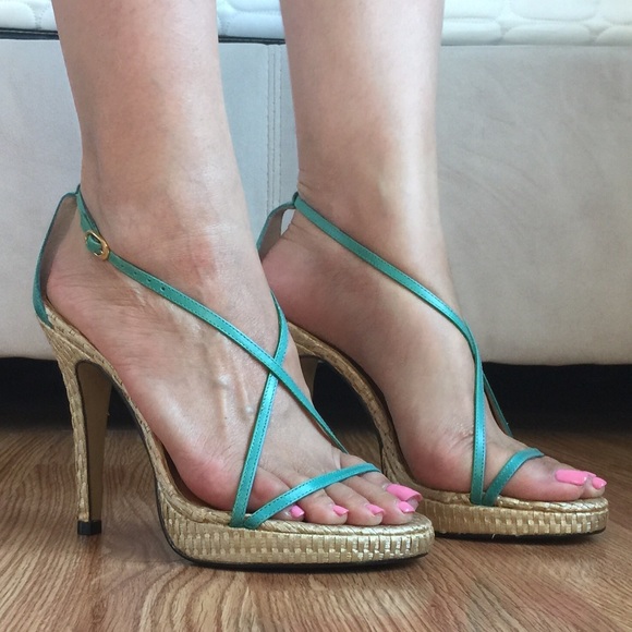 Brand New Arden B. Teal/Gold Heels Size 6