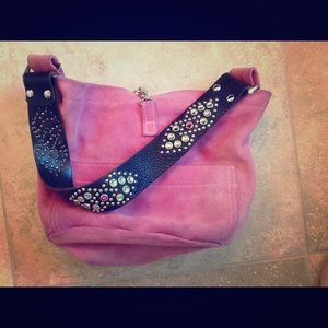 Pink Suede Tylie Malibu Handbag