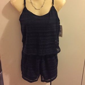 black lace romper NWT