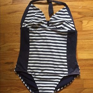 TH Navy/White stripe one piece bathingsuit