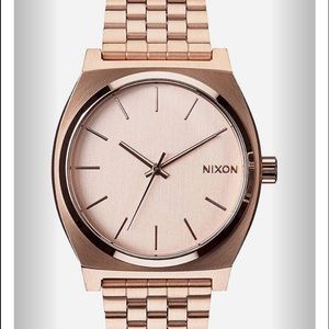 NIXON rose gold time teller watch