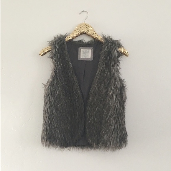 Gray fur vest