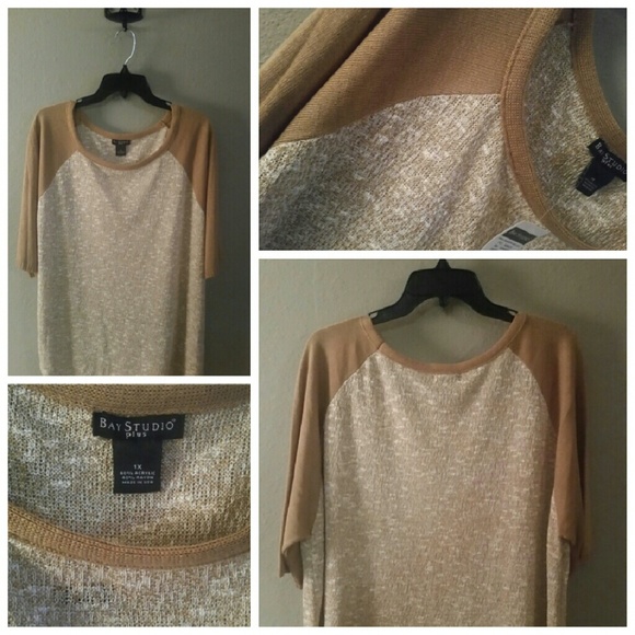 BAY STUDIO BROWN/CREAM TOP