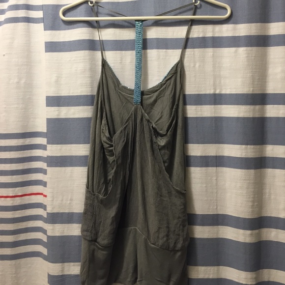 Beaded gray tank top