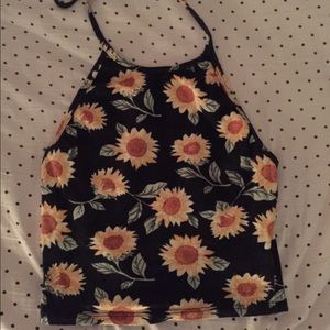 🚫SOLD🚫 Urban outfitters sunflower cropped halter
