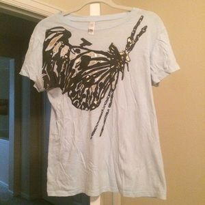 🌟Gold & black butterfly lt blue