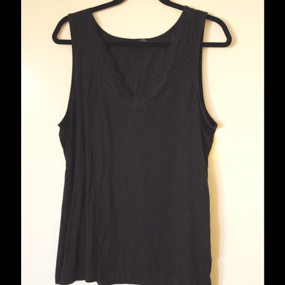 Black Lacy V-Neck Tank
