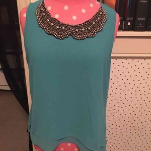 Teal beaded top