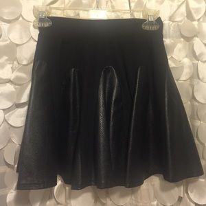 Leather accent mini skirt