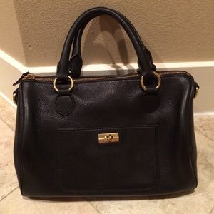 J Crew Black Top Handle Handbag