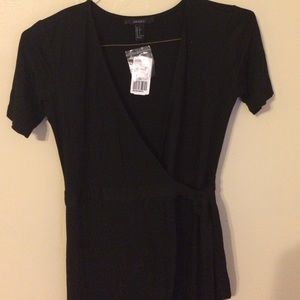 NWT BLACK WRAP DRESS