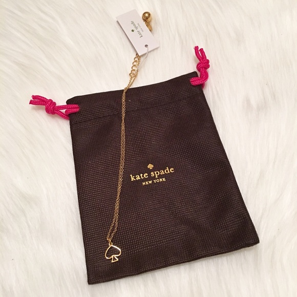 🚫SOLD NWT kate spade Gold Open Spade Necklace! - Picture 2 of 4