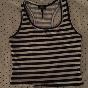 🚫SOLD🚫Pac sun black & white striped cropped top