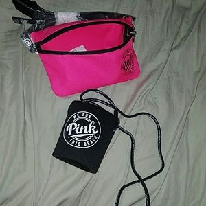 ?brand new? pink fanny pack and can holder