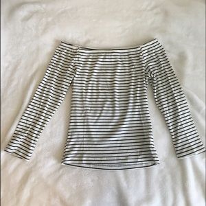 Black and white striped top