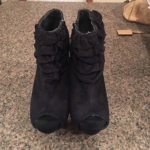 Black open toed, Charlotte Russe booties