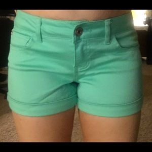 Cute Mint Cuffed Shorts