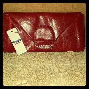 NWT Tano handags...perfect red expandable clutch