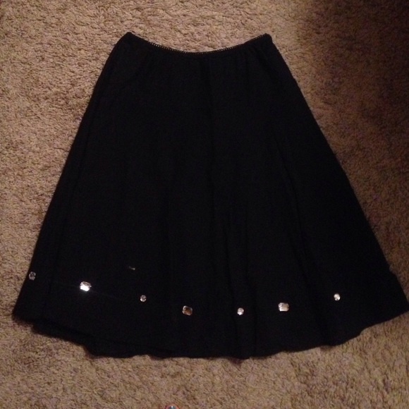 Black Textured Skirt